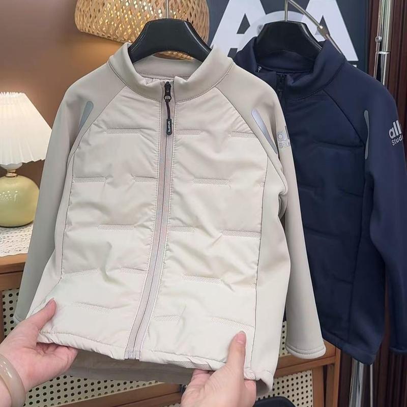 男童秋冬外套2025洋气韩版棉服薄棉袄中大童外套藏青色米咖色现货|undefined