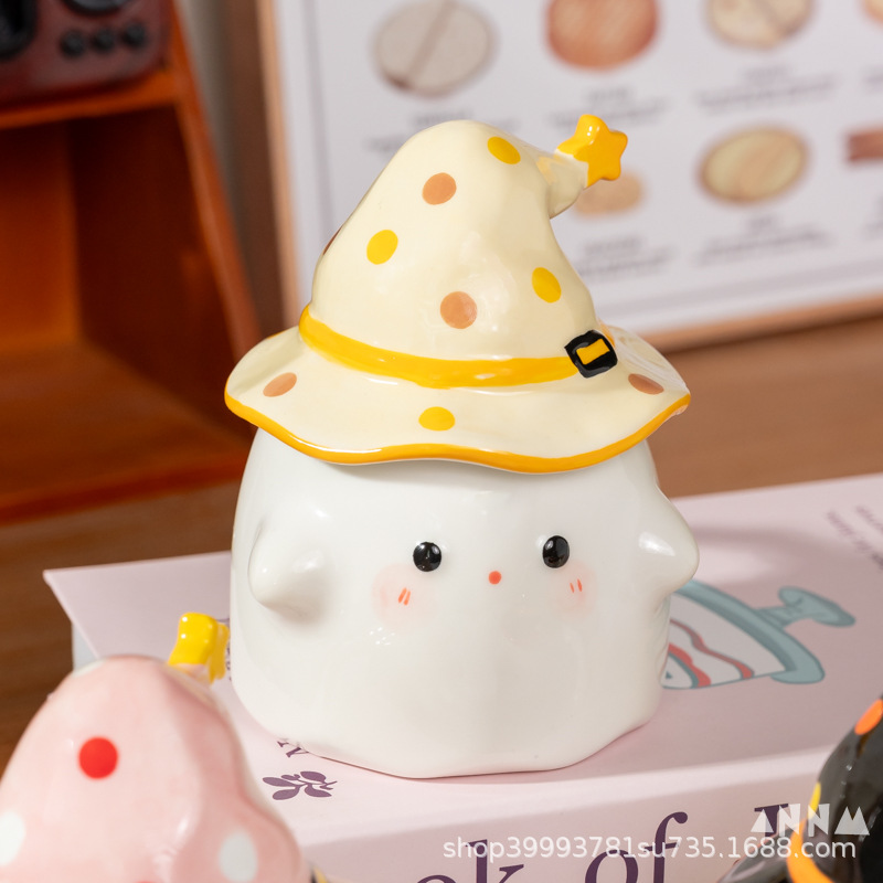 Regalos de cumpleaños fantasma extraños tazas de cerámica con tapa para regalar a la novia de graduación taza de regalo