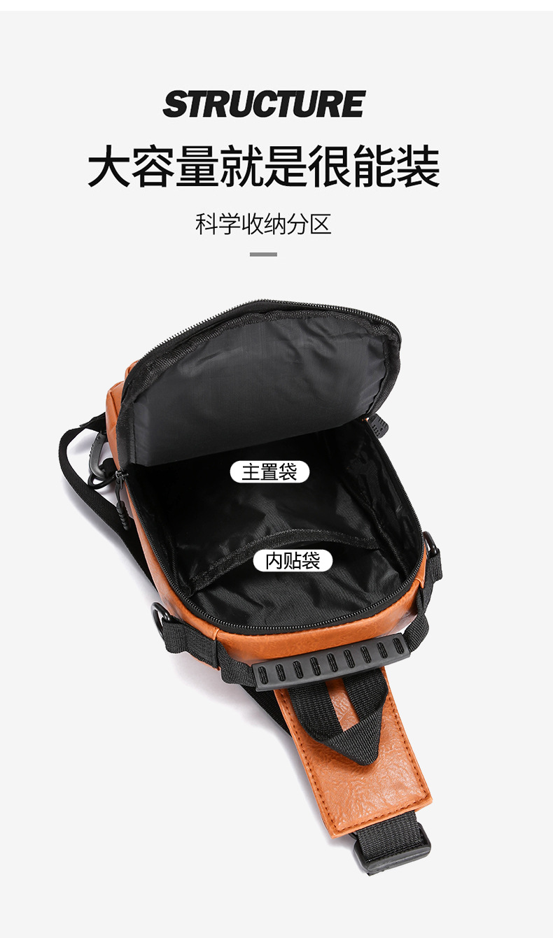 Foreign trade casual men's chest bag, password lock anti-theft motorcycle crossbody bag, outdoor simple commuting large capacity single-shoulder bag undefined