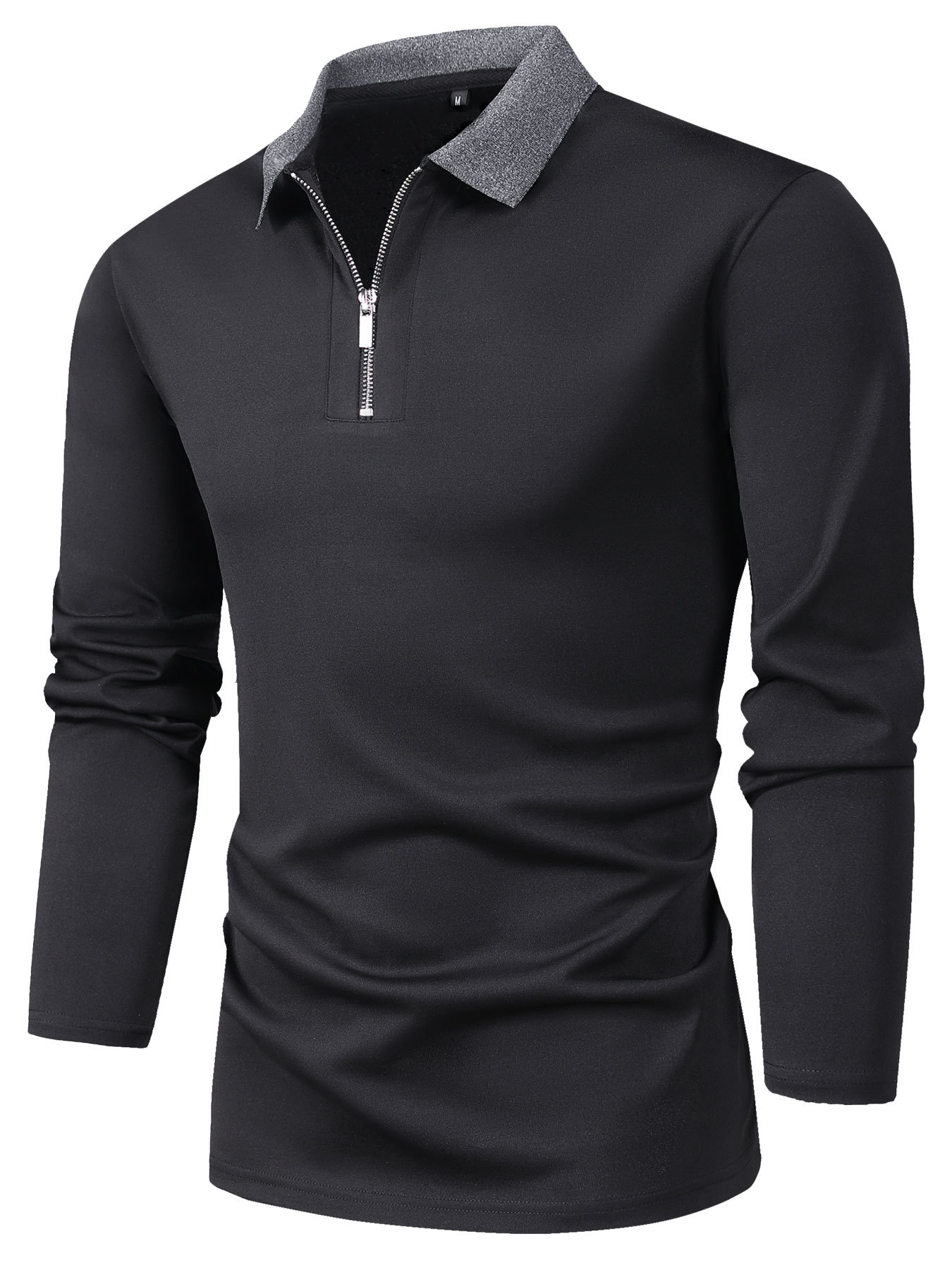 Lente en herfst poloshirt met rits voor heren_voghion.com