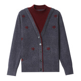 假两件毛衣女秋冬2025新款宽松洋气提花加厚针织衫内搭妈妈打底衫，女装针织衫/毛衣，妃慕昵服饰