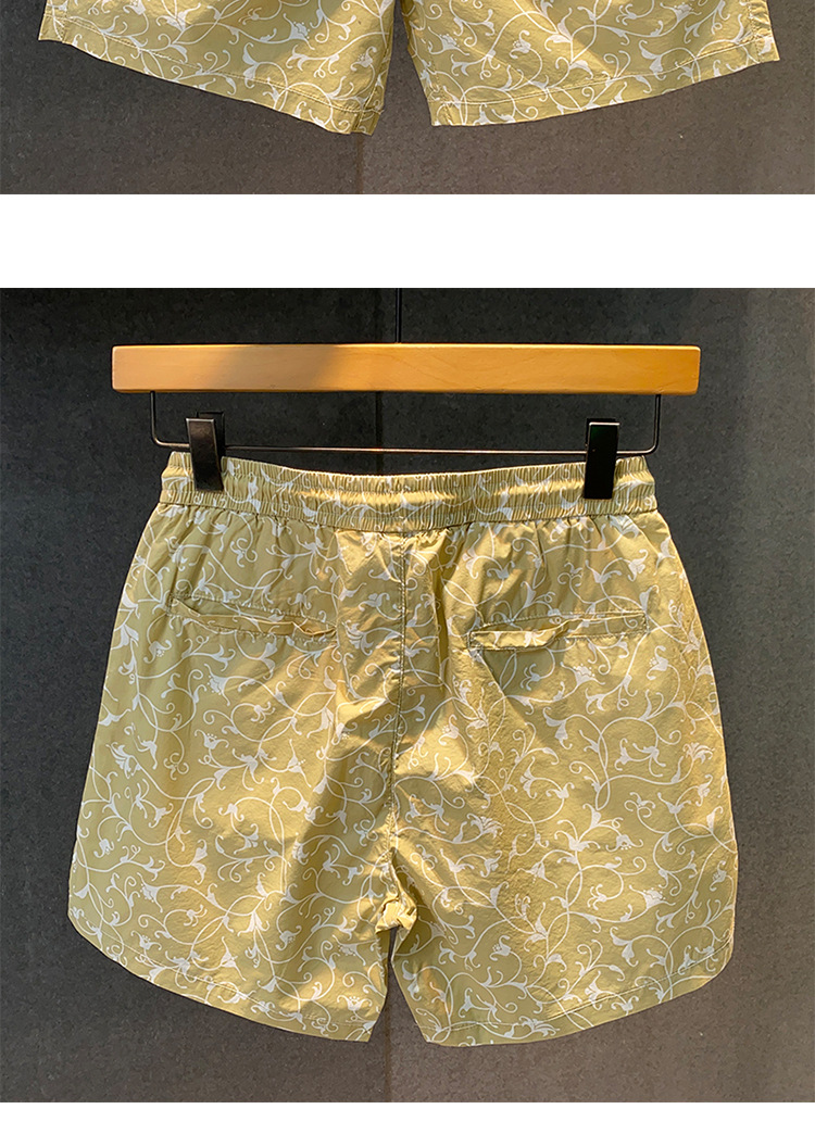 Men's Clothing Men's Summer Fashionable Unique Red Print Beach Sporty Casual Four Point Shorts Thin Style Trendy Brand_viptrois.com