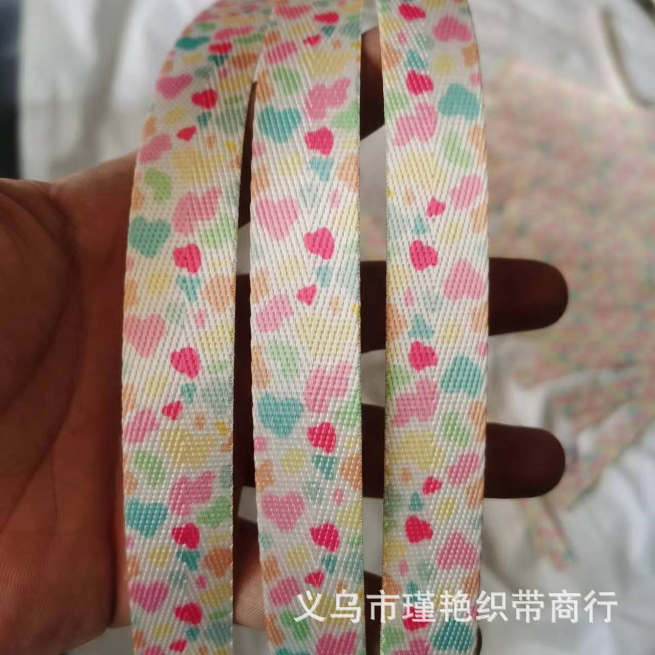 数码印花热转印织带印字母图案LOGO涤纶挂绳热转印织带服装箱包