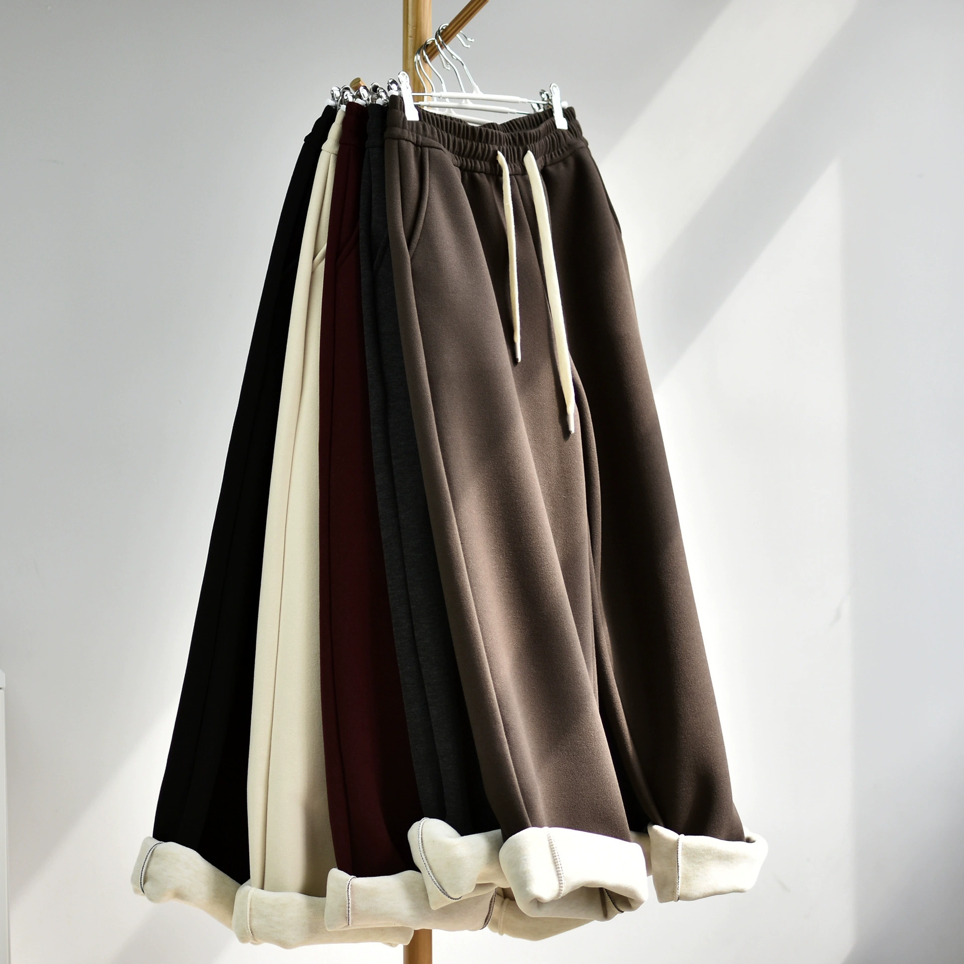 [700 г шерстяные брюки] Новый женский шелковистый шелк мягкий клейкий зимний шерстяной брюки с широкими ногами повседневные брюки для детей