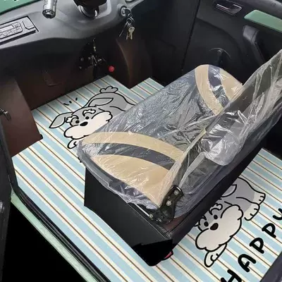 Floor Mats, Enclosed Wear-Resistant Anti-Slip, Universal Foot Pad - vertical-striped-lying-dog-100140cm-cut-by-yourself