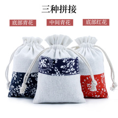 Hand-painted Linen Cord Closure Large Capacity Lifestyle Storage, Decorative Walnut Jewelry Practical Portable Linen Bag