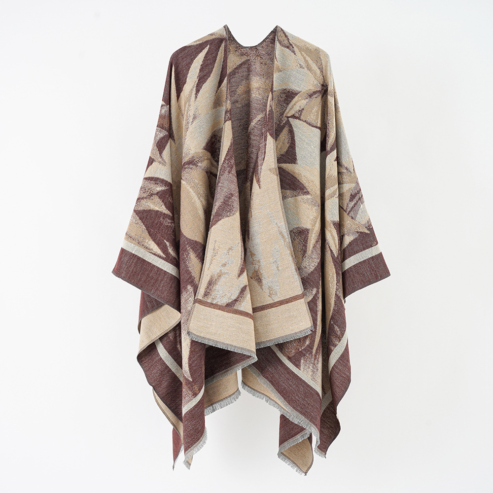 Nuevo otoño e invierno europeo y americano chal de cachemira a prueba de frío extra grueso a prueba de viento del cabo raqueta de viaje artefacto