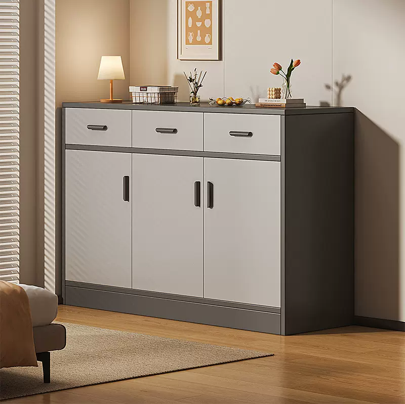 实木芯靠墙一体储物柜家用餐边柜橱柜厨房客厅收纳柜茶水柜墙边柜