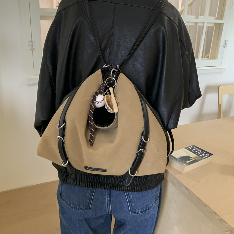 Simple y de gran capacidad, lazo viento viaje bolsa para mujeres 2025, otoño y invierno nueva moda bolso de hombro, mochila universal