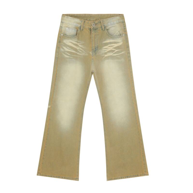 Quần jean nam ống đứng cạp vừa dáng cơ bản — 019X01 Xanh cũ, 021X, 548-1, màu đỏ gạch., H038X01 màu vàng gỉ