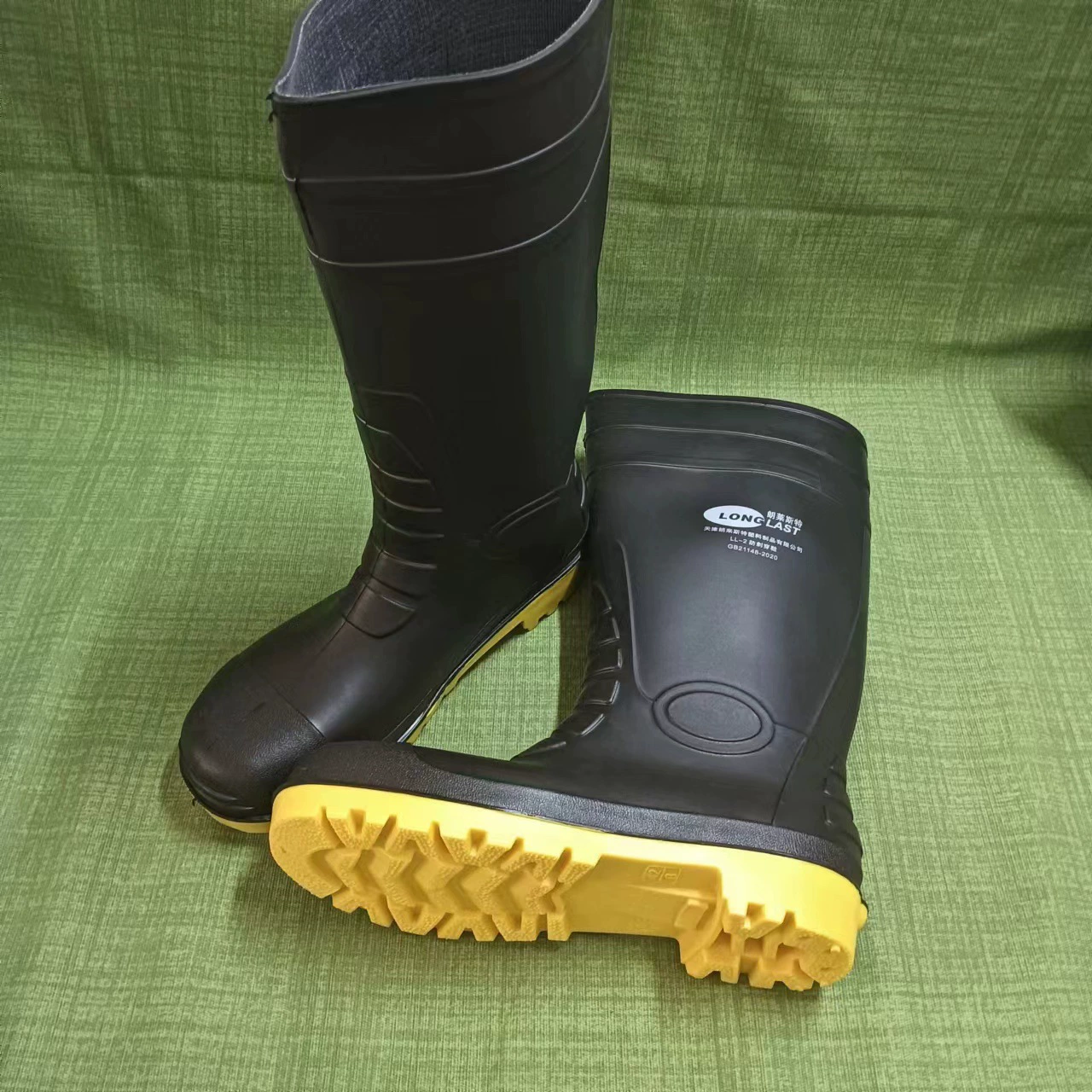 Langraster Double стальной анти-ударопрочный дождевой сапоги с высокой трубкой PVC кислотостойкий и щелочной маслостойкий водонепроницаемый нескользящий и антихимический водяной сапоги