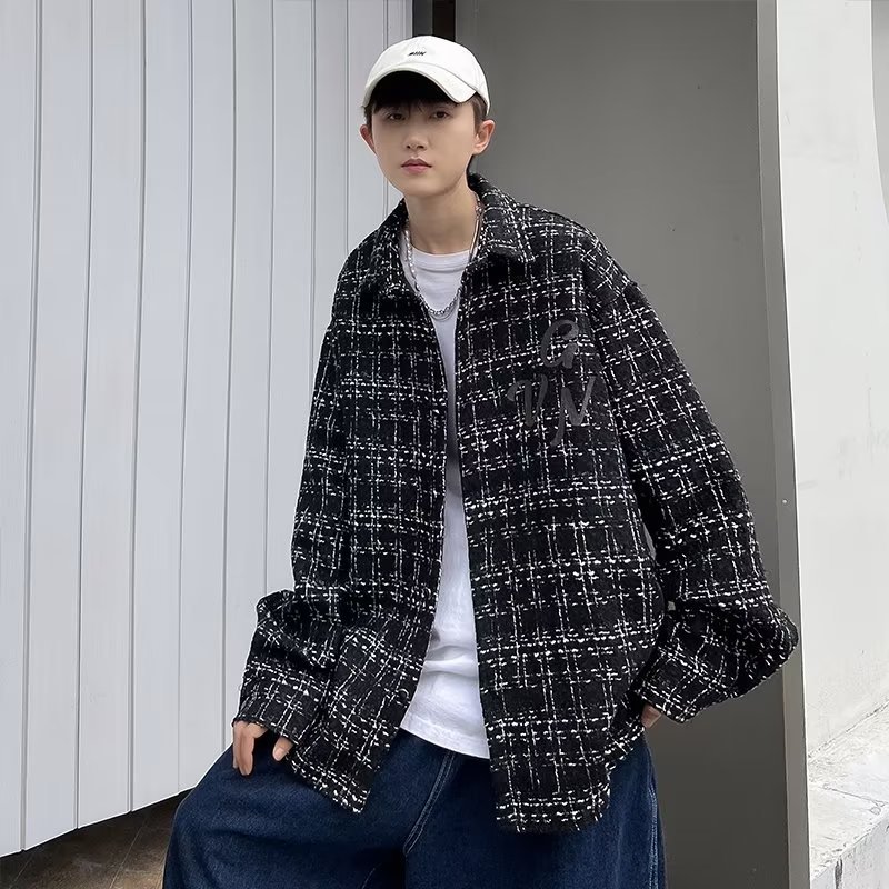 Chaqueta de fragancia pequeña casual de todo fósforo para hombres, marca de moda, estilo de Hong Kong, estudiante, chaqueta suelta, chaqueta de primavera y otoño