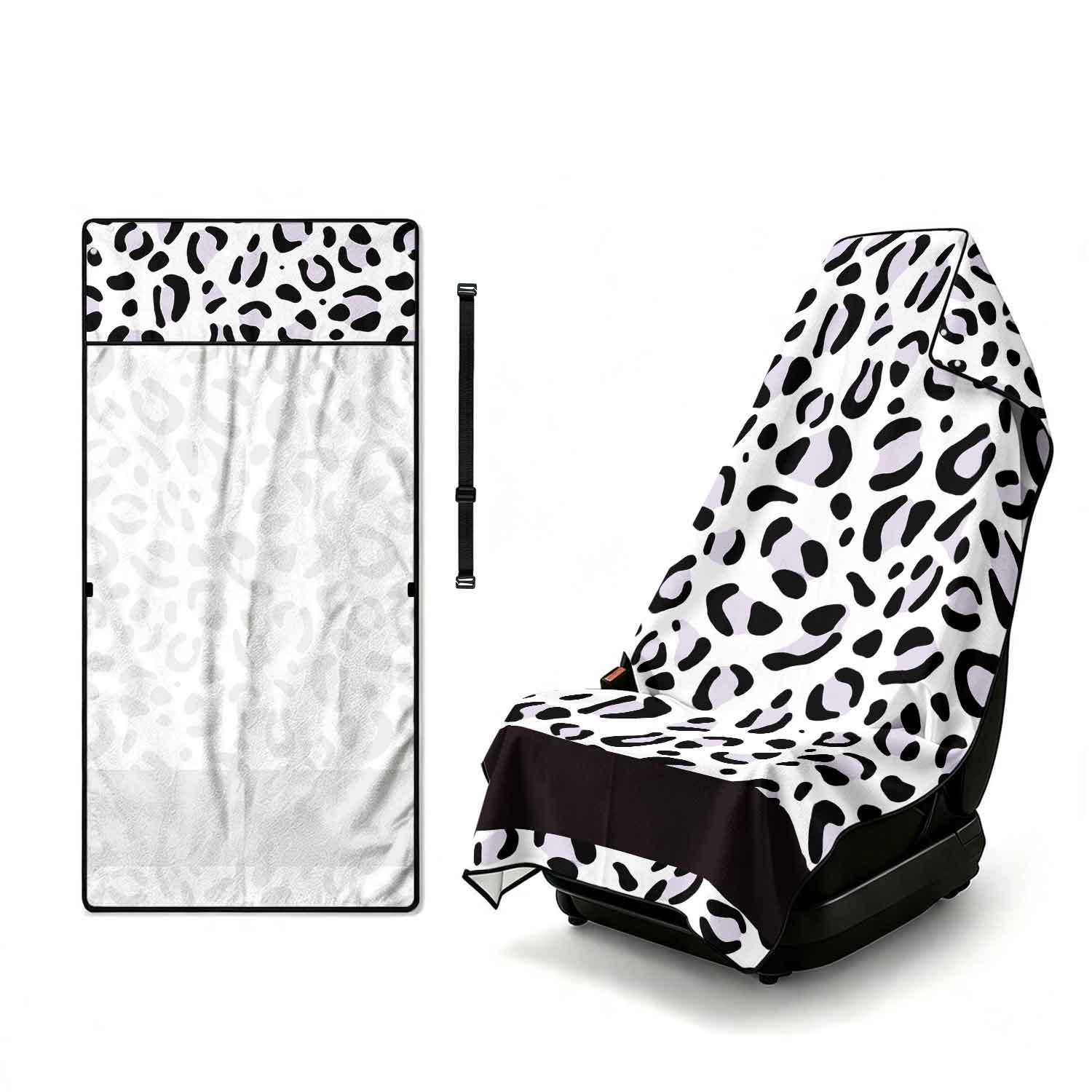 Printed bath towel and car seat cover 2-in-1, ultra-fine fiber outdoor beach and car dual-use universal seat cushion