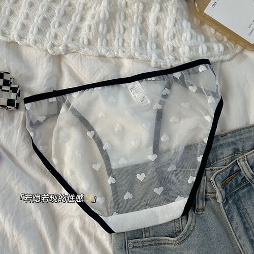 Dopamine butterfly bow net mesh sexy girl lace pure cotton gusseted underwear women mesh breathable low-rise triangle pants
