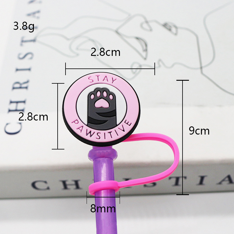 Tapa de paja Spot 7-8mm silicona linda mini muñeca parche tapón a prueba de polvo decoración de pajitas tapón a prueba de polvo