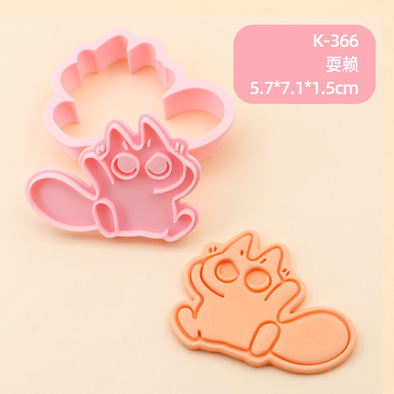 Molde de galletas de gato siamés de barro de frijol pequeño Dibujos animados lindo modelado de expresión gatito galleta DIY fondant horneado hogar