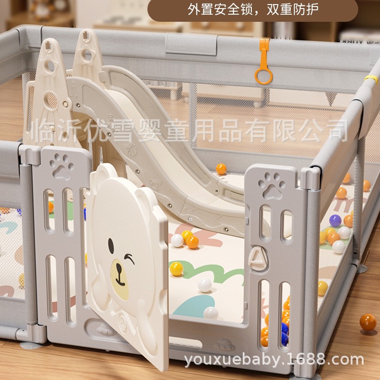 Barrera de protección de valla para bebés que se arrastran en el suelo, barrera para bebés que trepan en el interior, barrera de juegos para niños para el hogar