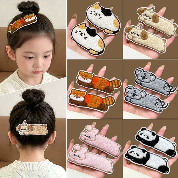 Cute hair clips with Velcro for children, side clips for bangs, hair accessories for tidying up stray hairs at the back of the head