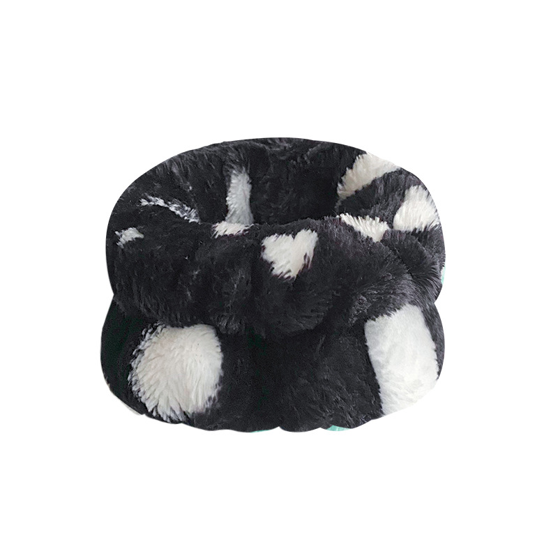 Traje de la correa de la muñeca de la banda del pelo de franela transfronteriza europea y americana Amazon mujeres antideslizante cara lavado diadema autoadhesivo semiacabado anillo de pelo