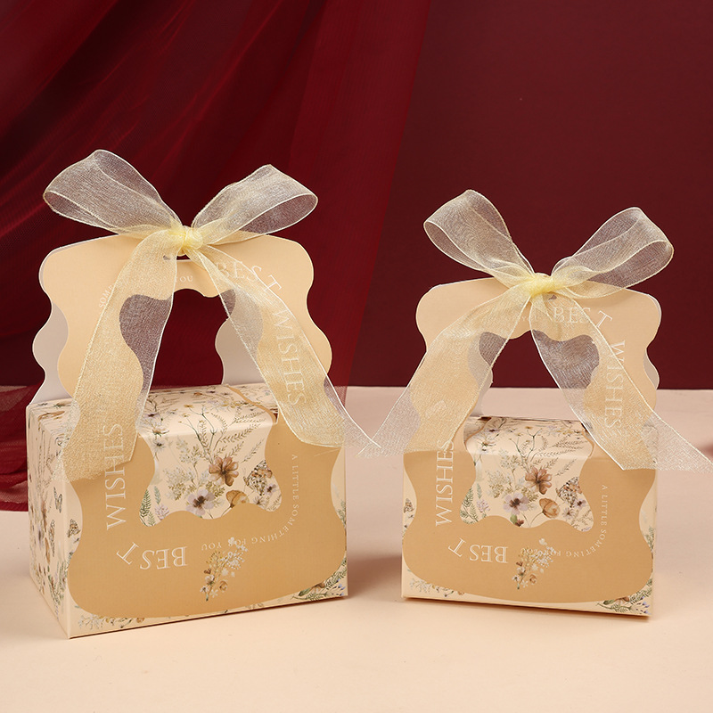 샴페인 컬러 박스 + 황금 쉬폰 원사