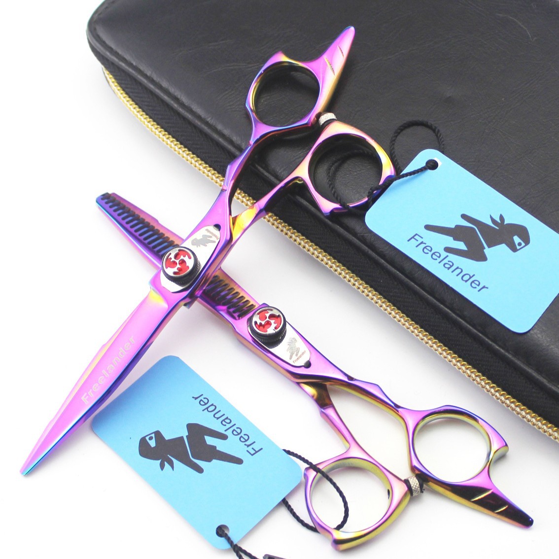 5.5寸个性  彩色 美发剪刀 理发剪 平剪牙剪 打薄剪