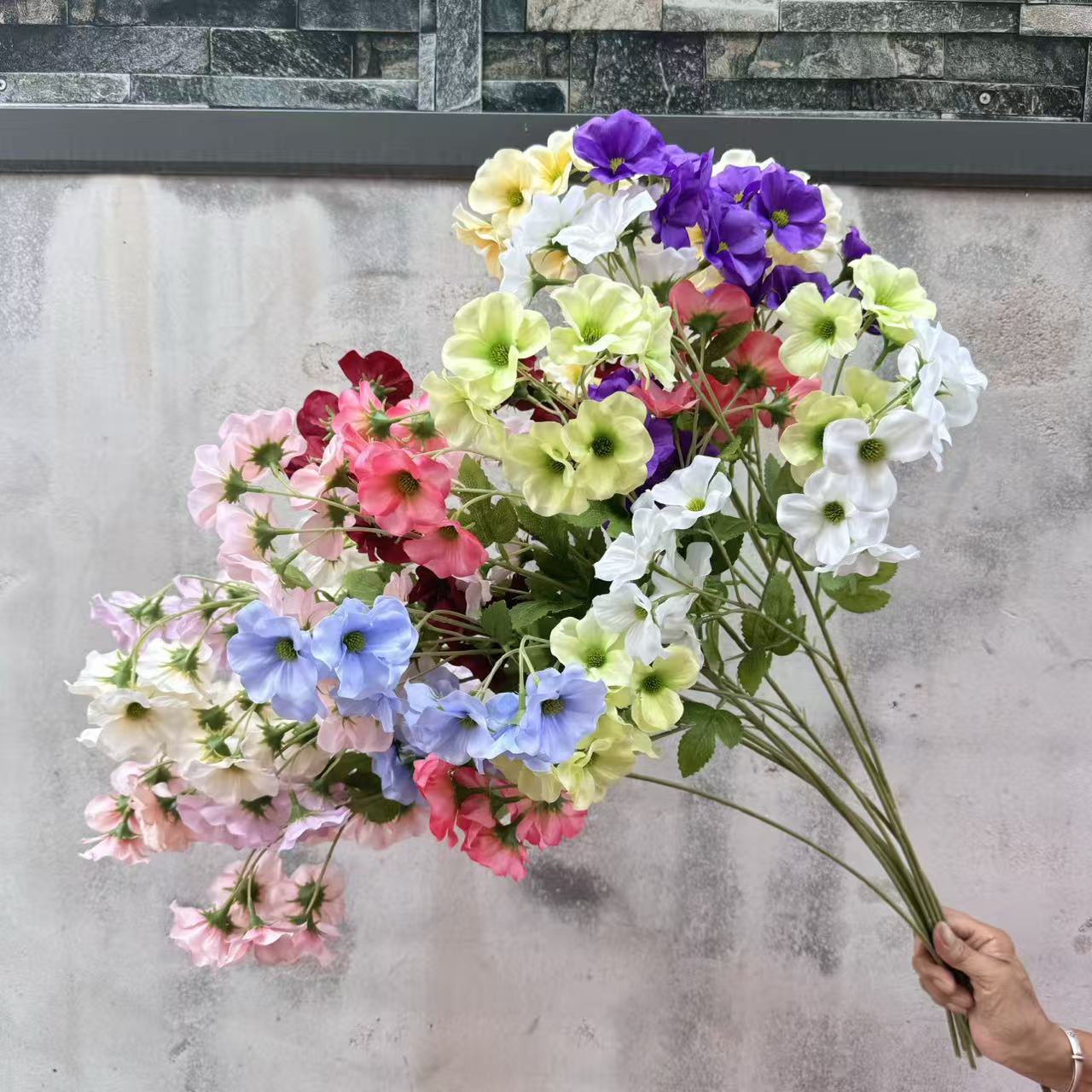 Cross-Border Artificial Begonia Artificial Flowers Hotel Shopping Mall Landscaping Decoration Artificial Flowers Home Soft Decoration Design Ornaments Flower Materials