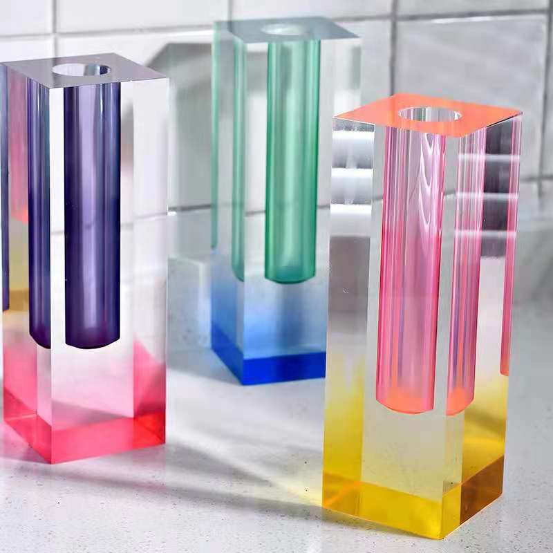 400g Weight Vase Home Textiles & Decor Type 1 Piece Quantity Glass Material Gradient Color Pattern All Seasons Season Simple Style Style Simple Style Gradient Color Glass Vase Artificial Flowers 12