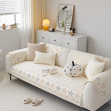四季沙发垫纯棉水洗防滑简约布艺通用全棉坐垫冬季沙发套罩盖布巾