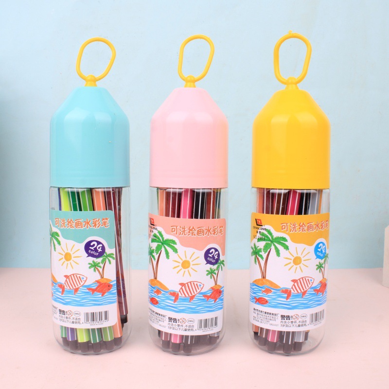 Los estudiantes pueden lavar dibujos animados para niños bolígrafo de acuarela para niños pincel de pintura de arte para niños pintura de jardín de infantes papelería premios