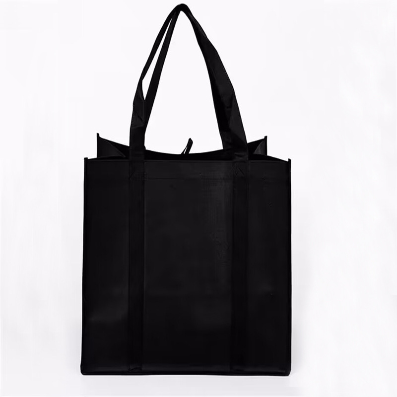 En stock Amazon conveniente bolso no tejido bolsa de vino tinto sólido engrosado caja completa de compras bolsa de picnic LOGO cambiado a grande