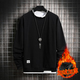 Толстовка, утепленный лонгслив, мужской комплект, подходит для подростков, круглый воротник