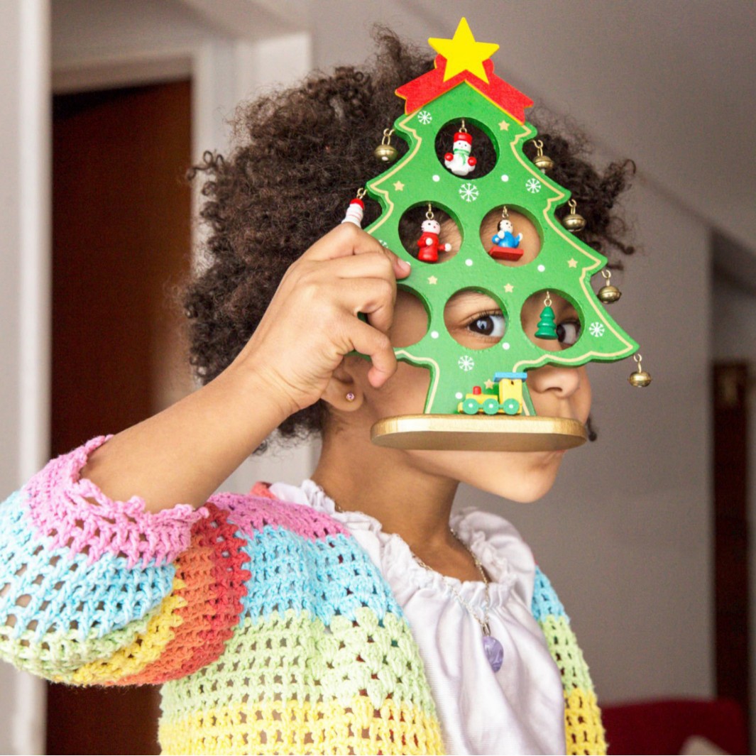 Árbol de Navidad de madera regalos de Navidad juguetes para niños decoración creativa escritorio día de Navidad regalos colgantes