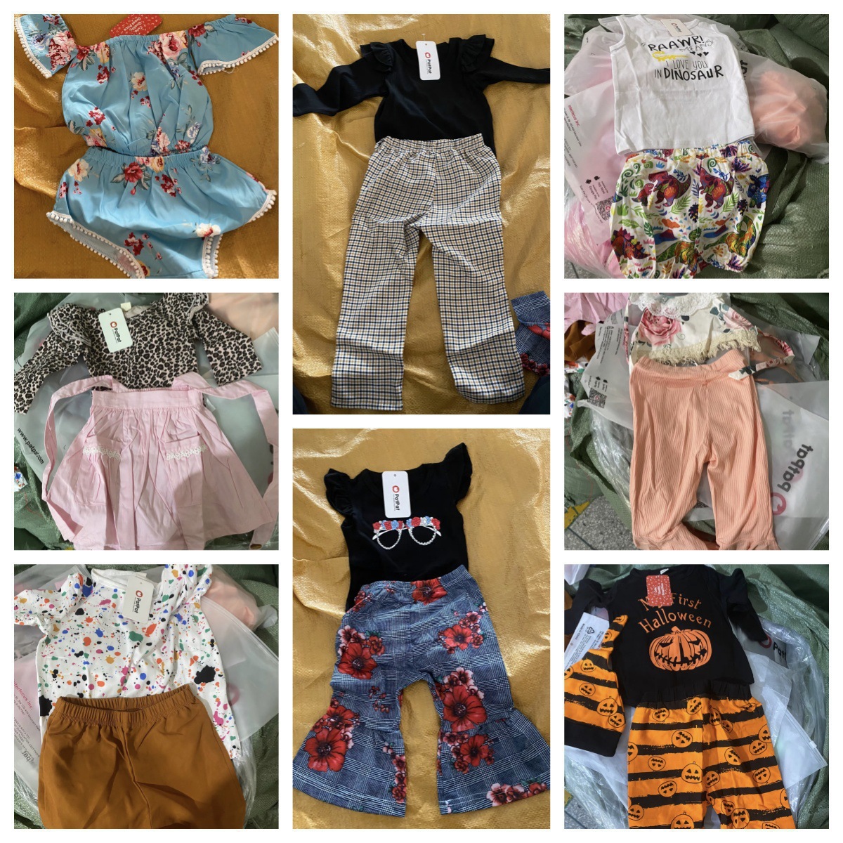 Patpat cross-border e-commerce children's clothing brand discount T-shirts, remaining balance, and miscellaneous items wholesale.