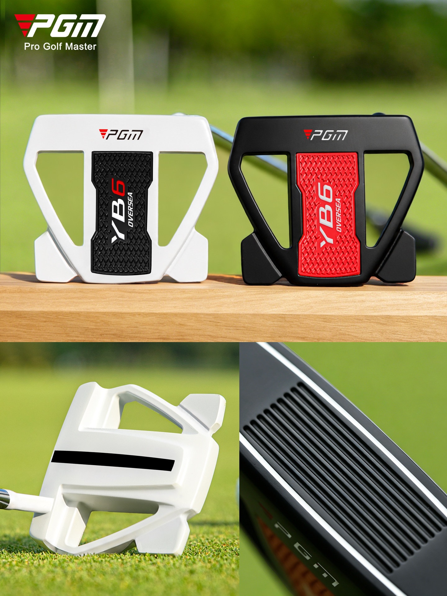Gậy gạt bóng golf PGM thép không gỉ, đường ngắm dày dài, trọng tâm thấp, độ chính xác cao — Cây gạt bóng đen【Đường ngắm dày dài/Thân thép không gỉ có đốt/Tay cầm chống trượt】TUG095, Cây gạt bóng trắng【Đường ngắm dày dài/Thân thép không gỉ có đốt/Tay cầm chống trượt】TUG095