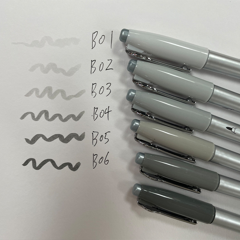 Xiupu Fule Caler Pluma de escala de grises Boceto de boceto en minúsculas de pelo suave Pluma Xiuli Firma Pluma de caligrafía