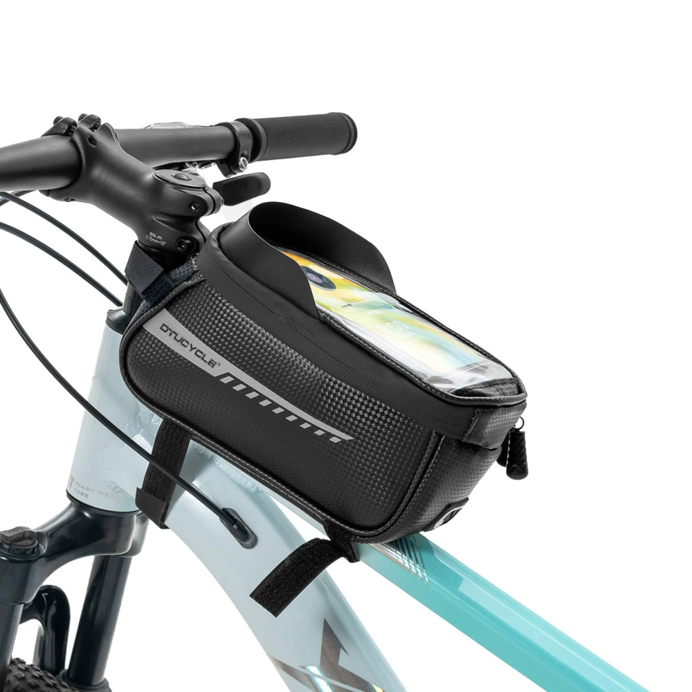 DTUCYCLE Велосипедная передняя балка сумка головная сумка на официальной сумке горный велосипед мобильный телефон сенсорный экран водонепроницаемая седельная сумка