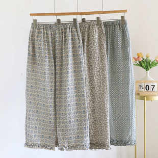 Summer cotton gauze thin trousers for leisure