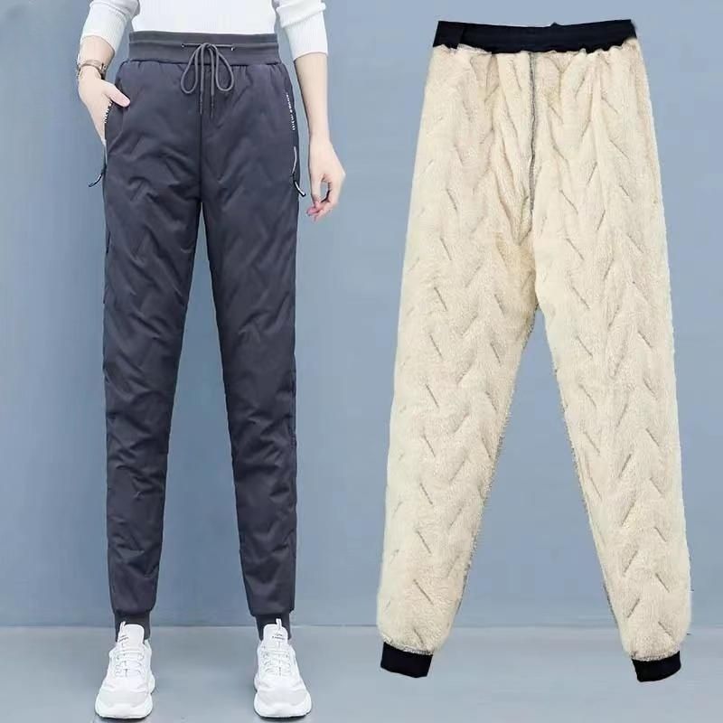Pantalones de algodón para mujer invierno más pantalones de nieve gruesos de terciopelo pantalones de algodón a prueba de viento y lana de cordero cálida image 4