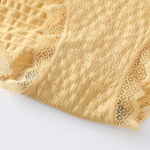 Bubble pants seamless traceless graphene naked ammonia breathable mid-waist solid color lace women's briefs underwear wholesale for women