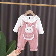 1纯棉9个7宝宝衣服秋装5新款套装20228婴儿女童装女童月粉色紫色