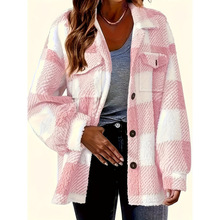 G 53554 Checked shearling jacket �������q�A�˿羳