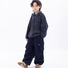 25秋冬新款加厚双层摇粒绒套头帅气男童外套