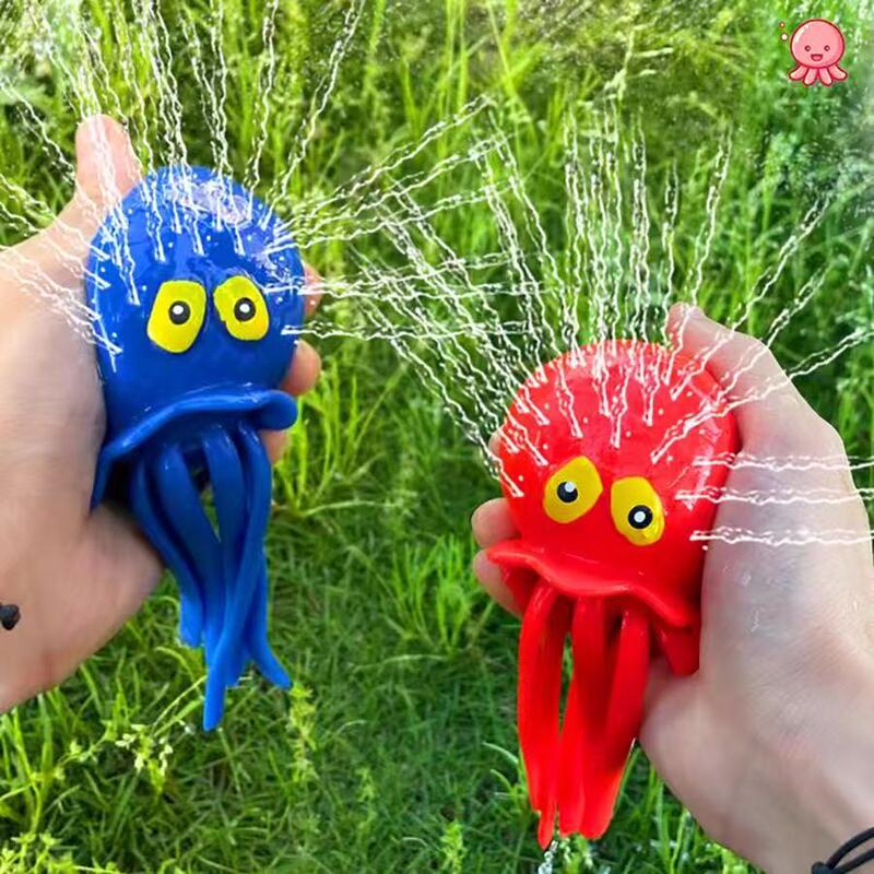 Cross-Border Hot-Selling Water-Playing Octopus Children's Bath Pinch and Squirt Toys Beach Decompression Water Toys Wholesale