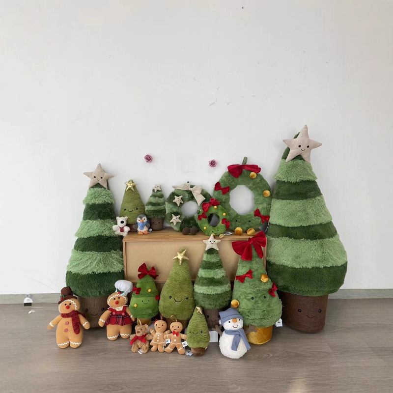 蝶結びのクリスマスツリー、スプルースのクリスマスツリー、クリスマスリース、ぬいぐるみ、装飾人形、ギフト|undefined
