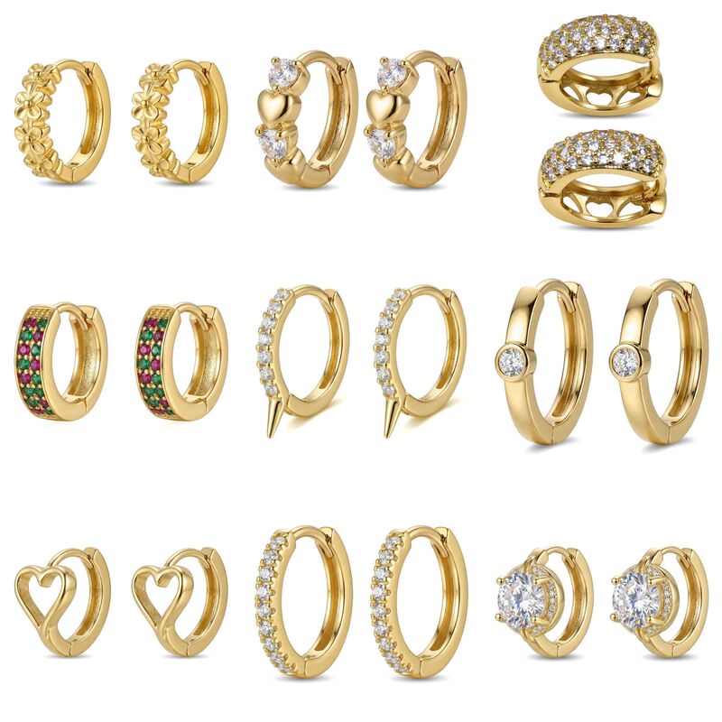 Cross-Border Exquisite New Style Gold Pigmented Irregular-Shaped Earrings, Slimming and Luxurious Style, Gold Hoop Set Cross-Border Exquisite New Style Gold Pigmented Irregular-Shaped Earrings, Slimming and Luxurious Style, Gold Hoop Set