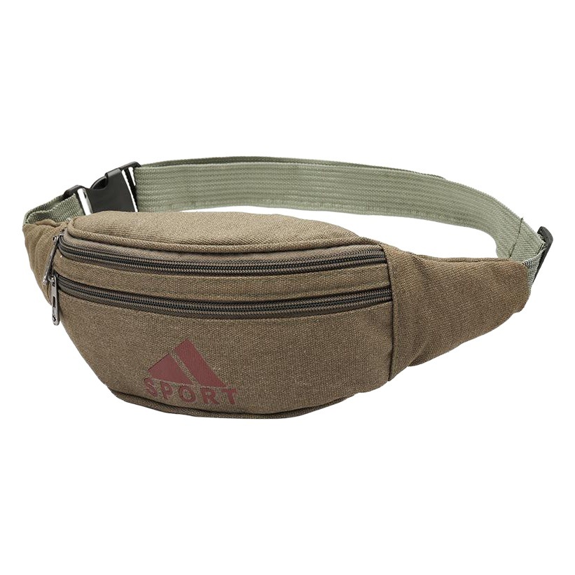 Factory Direct Sales Men's Canvas Sports Waist Bag Women's Casual Fashion Large Capacity Storage Cashier Letter Print