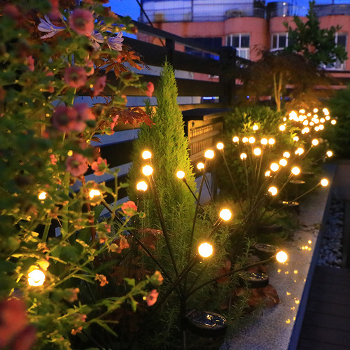 Colored lights led solar firefly lights outdoor park road lights courtyard lawn decoration solar ground lights