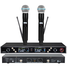 KTV U段红外对频高端舞台无线一拖二麦克风话筒 领夹头戴会议