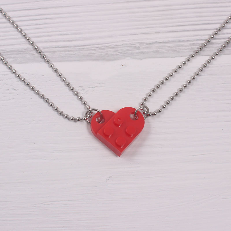 Simple Style Heart Shape Alloy Couple Pendant Necklace display picture 2