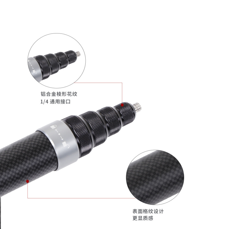 3米碳纤维手持自拍杆 适用于Insta360 自拍延长杆适用gopro加长杆|undefined